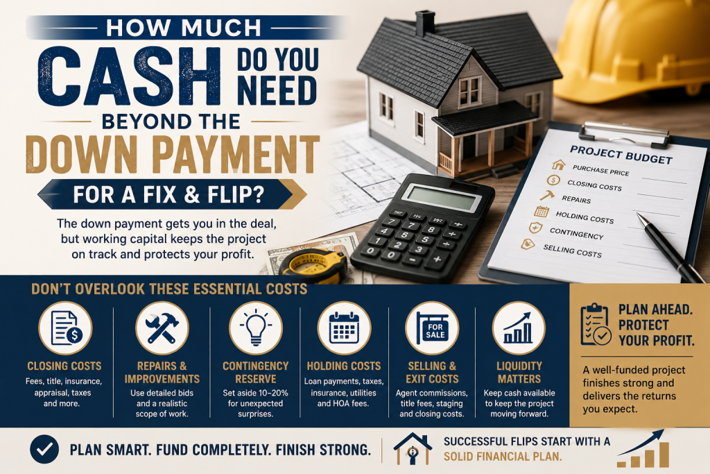 How Much Cash Do You Need Beyond the Down Payment for a Fix and Flip?